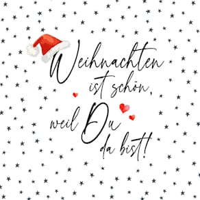 Zelltuchserviette ATELIER, Weihnachtsmotiv Spruch
