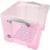 Opbergdoos Really Useful Box 35 liter, transparant roze