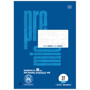 Schulblock Staufen Premio, A4, 90 g/m², 50 Blatt, LIN 27