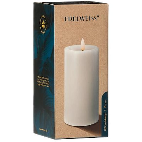 Kubbelys Edelweiss Led 7,5x15cm hvit
