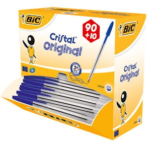 Bläckkulpenna BIC Cristal Medium Blå, 1.0mm, dokumentäkta, 100st