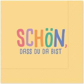 Motivserviette FÜR DICH Happy Greetings, gelb
