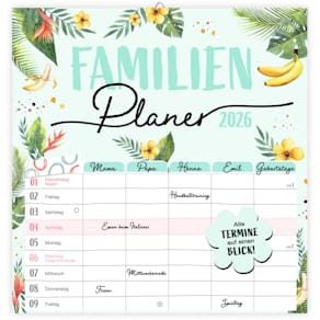 Familienplaner TRÖTSCH Bildkalender 2026, 5 Spalten, 300 x 300 mm