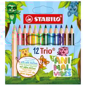 Farbstiftetui STABILO Trio dick Animal Vibes, 12 St.