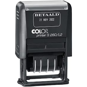 Tekststempel Colop Printer met datum, tekst: BETAALD