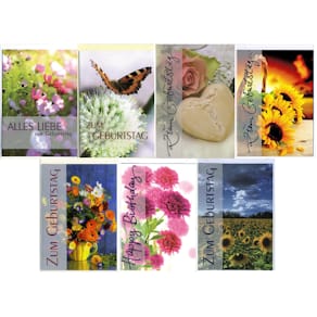 Geburtstagskarte Apollo, sortiert, 10 Stück (inkl. Umschlag)