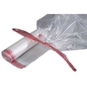 Affaldssække LDPE 50 µm, 70x110 cm, klar m. strop, rulle 10