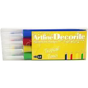 Artline Decorite Flat Tropical 4-sæt