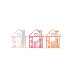 Dekohaus mit Vase, sortiert, 3 Farben (rosa, pink, orange)