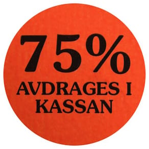 Etikett 75% avdrages i kassan 2000/RL