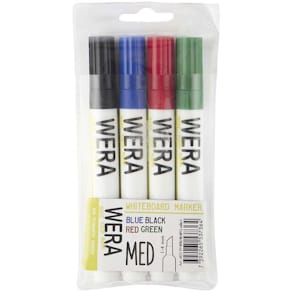 Whiteboardmarker BNT Wera 1–4 mm, blandede spidser, 4 stk