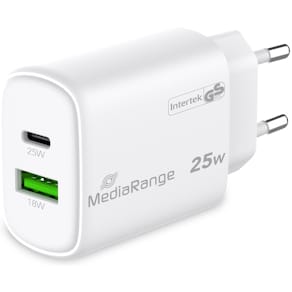 Ladegerät MediaRange Steckdose USB-A/USB-C, weiß