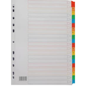 Ordnerregister, A-Z, Karton, weiß