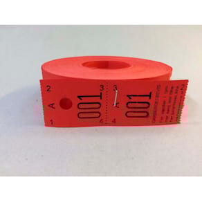 Etiketter rød, rulle 1000 stk, karton 10 ruller