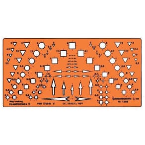 Planzeichenschablone STANDARDGRAPH Planzeichnen II, orange/­trans