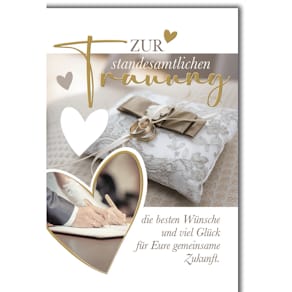 Grußkarte Vermählung, geprägt, bunt, mit Umschlag (Hochzeit)