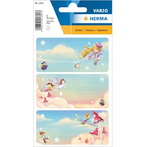 Schuletiketten HERMA Feentanz, bunt, 18 Stück