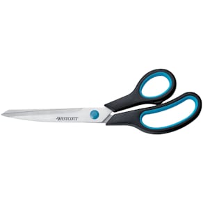 Schere Westcott Easy Grip, gebogen, 24,7cm, schwarz/blau