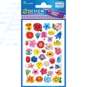 Schmucketiketten Avery Zweckform Creative, Blüten, klein