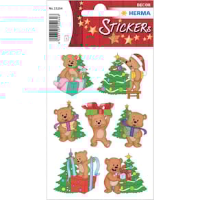 Etiketten HERMA DECOR Weihnachten Bären, 3 Blatt, selbstklebend