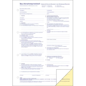 Formular Avery Zweckform Bauabnahmeprotokoll 1785, A4, 2x32 Blatt