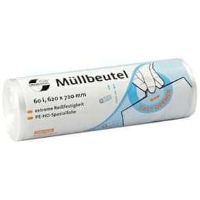 Müllbeutel Deiss UNIVERSAL, 60l, HDPE, 620x720mm, 50 Stück, trans