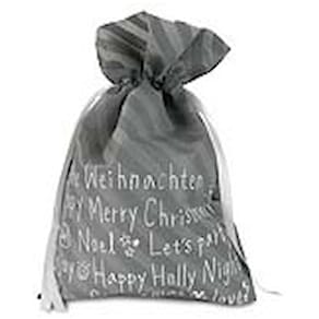 Geschenksack Noname, Text, grau, 30 x 45 cm (Weihnachten)