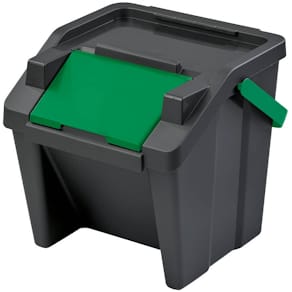 Abfalltrenner CEP Tower 3ST, 3er-Set, 30 l, schwarz/farbige Decke