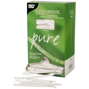 Tandpetare PURE Trä rund 6,5cm 1000/fp