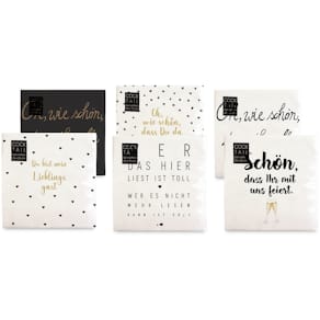 Motivserviette BRAUN+COMPANY Scriptum, 25 x 25 cm, sortiert