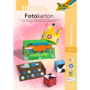 Fotokartonblock Folia, 10-farbig sortiert, 29,7 x 42 cm, 300 g/m²