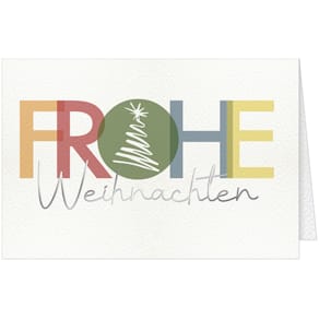 Weihnachtskarte HANRA, bunt, mit Briefumschlag