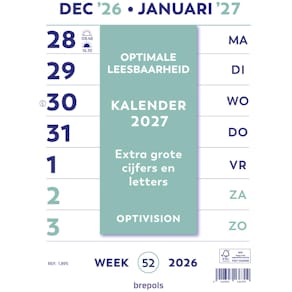 Kalender Brepols Optivision, Nederlandstalig, 2026
