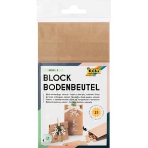 Blockbodenbeutel Folia, 15 St., natur