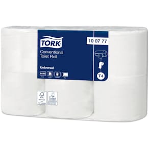 Toiletpapir Tork T4, 2-lags ubleget, 99 mm x 45 m, 42 rl