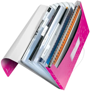 Fächermappe Leitz WOW, A4, 6 Fächer, pink metal