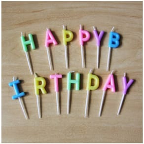 Geburtstagskerze PBS Happy Birthday, bunt, 20 x 100 mm