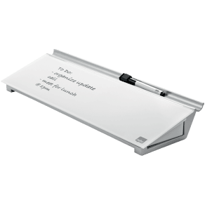 Memotavla glas NOBO med pennfack, vit, 460mm