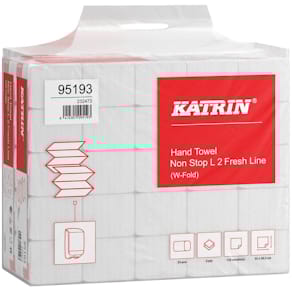 Falthandtuch KATRIN W-Falz Non Stop L, 2-lagig, weiß, 3375 Stück