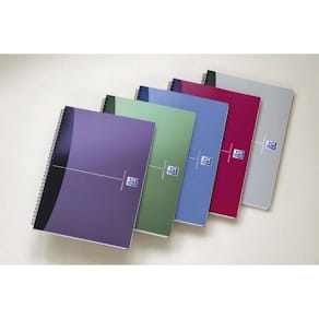 Notesbog Oxford ternet A4, assorterede farver, pk/5