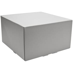 Kageæske hvid pap 190x190x80 mm, fødevaregodkendt, 100 stk