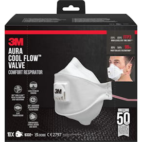 Stofmasker 3M Aura Cool Flow, FFP3, met ventiel, pak 10 stuks