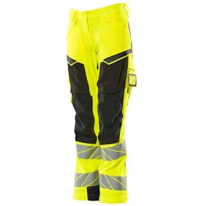 Varselbyxor dam kl 1 stretch sv/gu 82c52