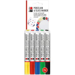 Porzellan- & Glasmarker Marabu, 5 St., sortiert