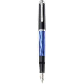 Füllhalter Pelikan M205, Kolbenfüllsystem, M, blau-marmoriert