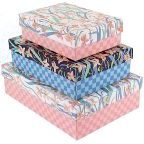 Geschenkkarton TURNOWSKY Garden Chic, bunt, rechteckig, 3 Größen