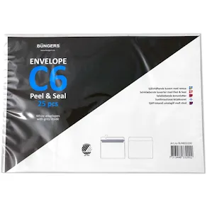 Kuvert Peel & Seal C6  25/fp