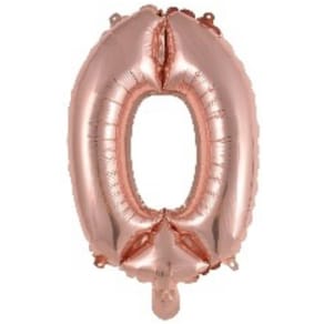 Folienballon Mini Zahl 0, rose