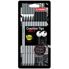 Schreibset STABILO ARTY Creative Tips, 10 St., schwarz