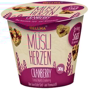 Müsliherzen Hellma, Cranberry, 30 x 30 g